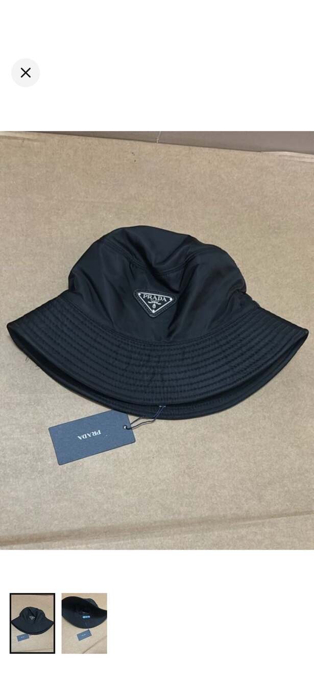 Designer Nylon Bucket Hat in Black